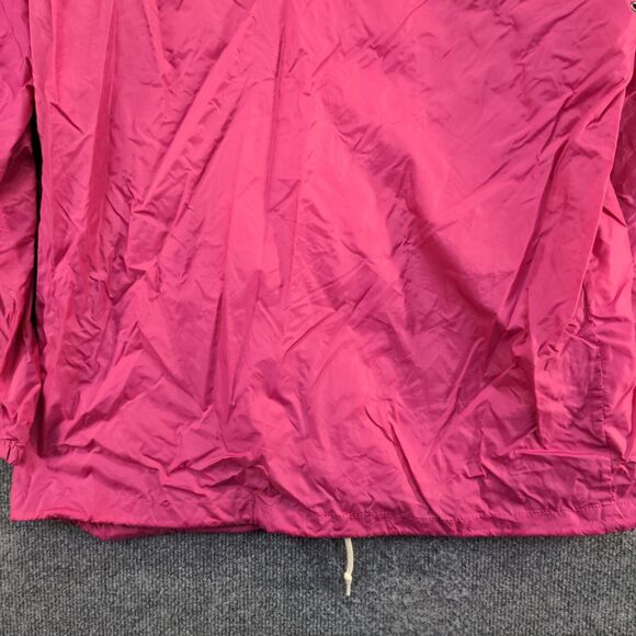 Eddie Bauer Men's Full Zip Hooded Windbreaker Jacket Pink Large Vented - Picture 11 of 15